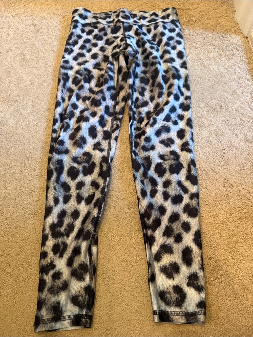 Terez Black & White Leopard Print Kids Leggings